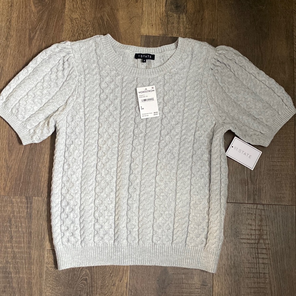 NWT Short Sleeve Gray Sweater